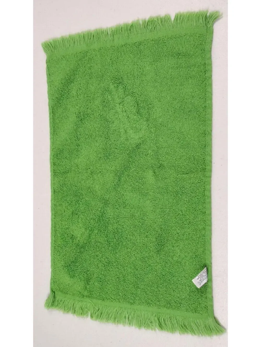 VINTAGE Christmas Towel Fieldcrest CANDY CANE EMBROIDER 1970s Holiday Neon green